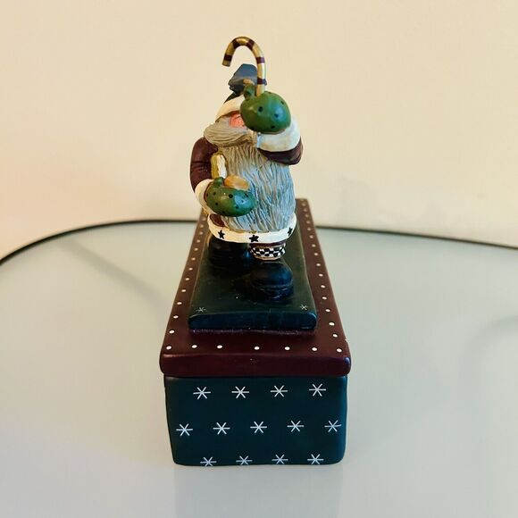 Williraye Studio Christmas Santa Candy Cane With Dog Cat Figurine Candle Box - Picture 2 of 16